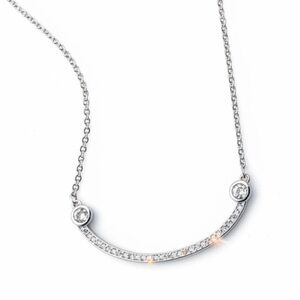 Elegant Silver Necklace with Crystal Accents
